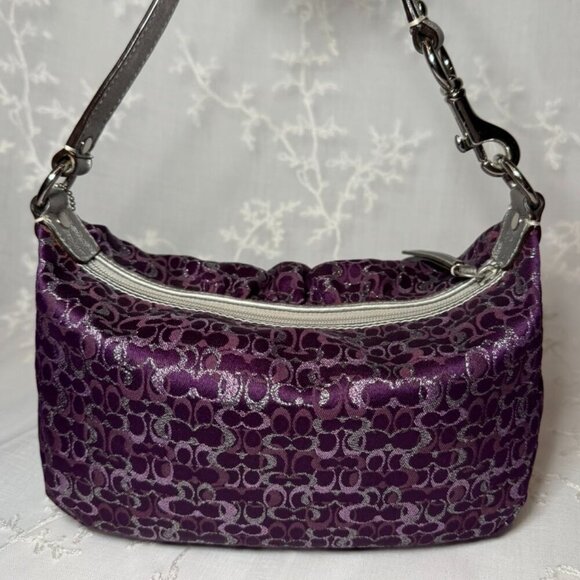 Coach Metallic Purple & Silver Mini Hobo Bag - Picture 2 of 7